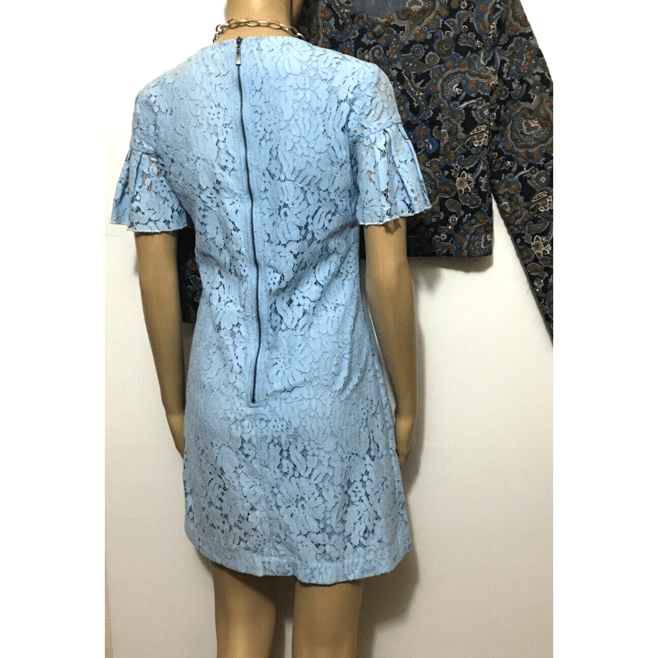 burberry blue lace dress Burberry Classic Collar Lace-Trim Shirt Dress, Brand Size 04 (US Size 2)  8066233 - Clothing